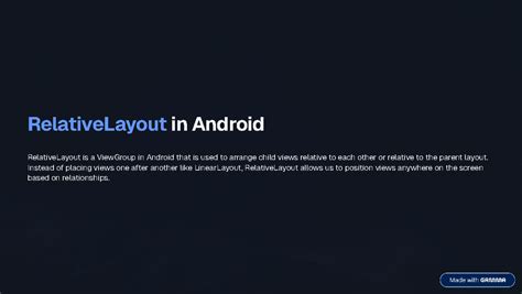 RelativeLayout in Android: Understanding ViewGroup Positioning - Studocu