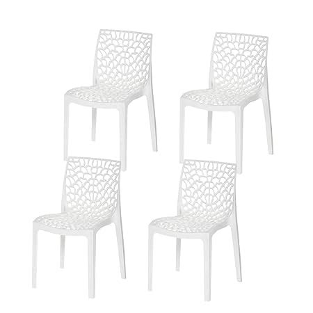 Supreme Furniture Supreme Web Plastic Chair,Set of 4,Milky White ...