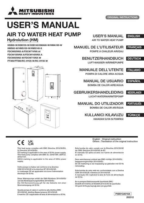 Mitsubishi Air to Water Heat Pump User's Manual in Spanish | Safety ...