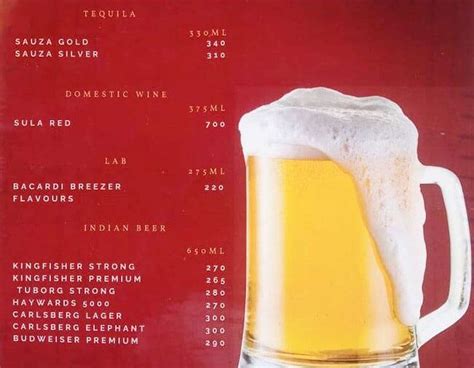 Menu at Zero Miles Bar & Restaurant, Kolkata, Draupadi Mansion