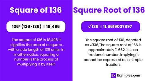 Square & Square Root of 136 - Methods, Calculation, Formula, How to find