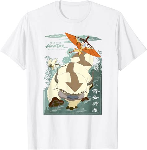 Buy Avatar: The Last Airbender Appa Momo & Aang In Flight T-Shirt ...