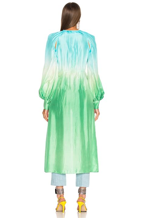 THE ATTICO Robe Dress in Blue, Teal & Green Ombre | FWRD