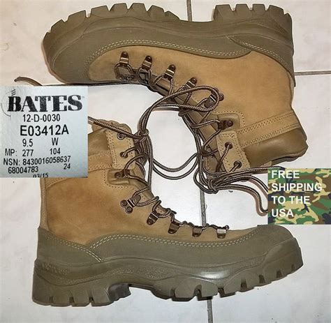 Bates Mountain Boots Army Combat Goretex Model E03412A Tan Leather US ...