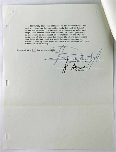 Lot Detail - Sammy Davis Jr. Signed 2-Page Contract (PSA/DNA)