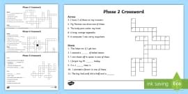 Easy Crossword Puzzles with Answers in English | Twinkl