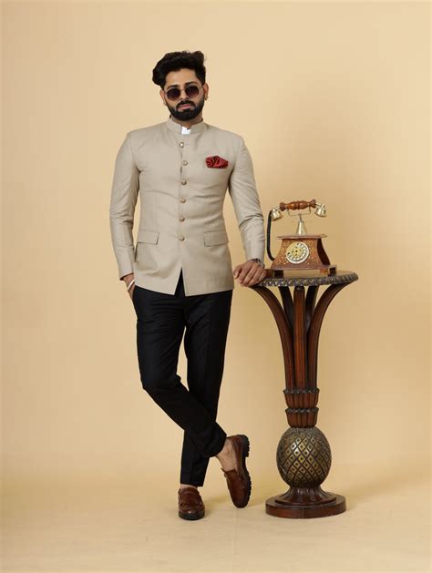 Khaki Jodhpuri Blazer with Black Trouser| Perfect for Wedding and Casu ...