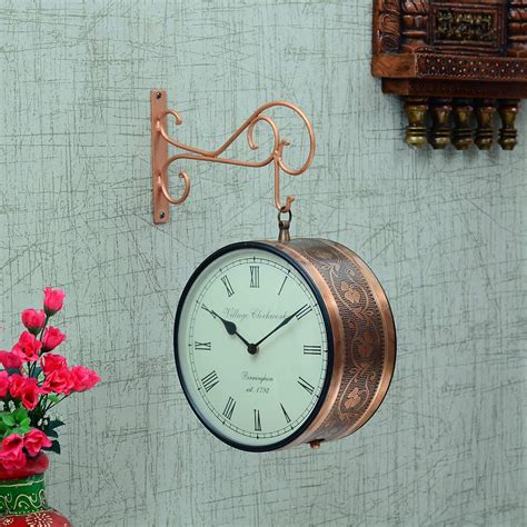 Buy Medieval Arts Iron Decorative Railway Wall Clock for Living Room ...