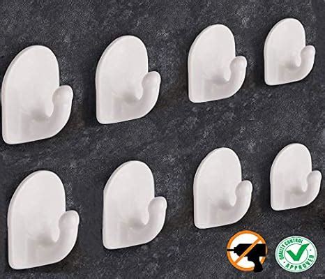 DOCOSS -Pack of 8-Nail Free Self Adhesive Hooks for Wall Hanging ...