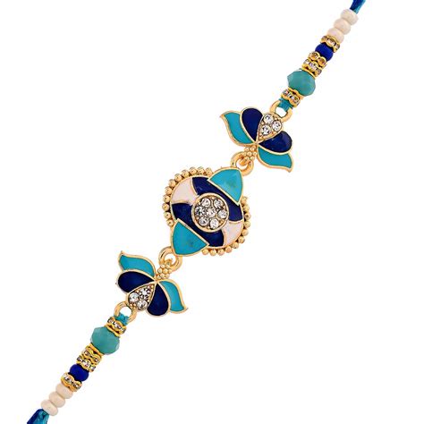 Buy VOYLLA Blue Enamelled And Beaded Men's Rakhi|Rakhi For Brother|Pack ...