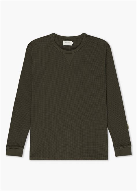 Waffle Knit Thermal Dark Olive – STORE