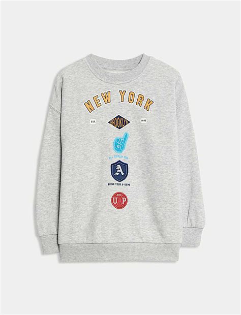Buy Cotton Rich Sweatshirt (2-8 Yrs) at Marks & Spencer