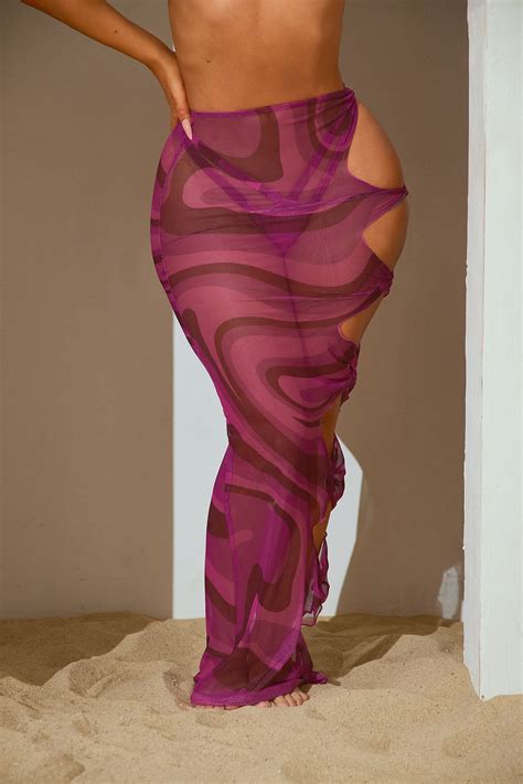 Summer Spritz 3 Piece Bikini Skirt Set - Purple/combo | Fashion Nova