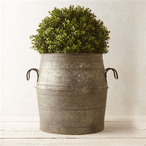 Galvanized Metal Barrel Planter | The Green Head