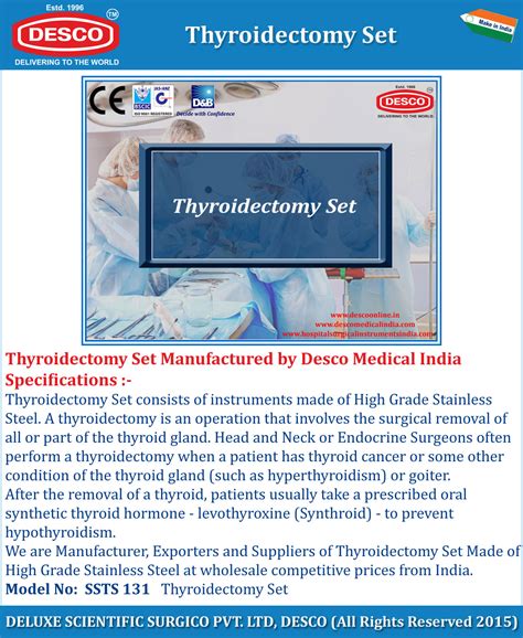 Thyroidectomy Surgical Instruments Sets - Manufacturers, Exporters ...