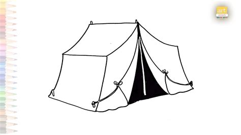 Camping Tent drawings | Tent drawing video | How to draw A Tent step by ...