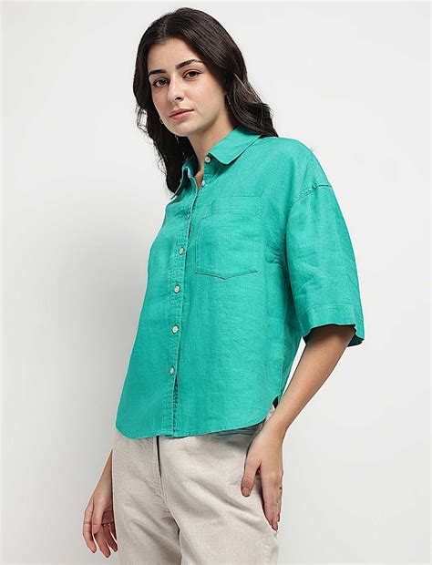 Buy Pure Linen 3/4th Sleeve Shirt at Marks & Spencer