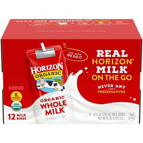 Horizon Organic Whole Shelf-Stable Milk Boxes, 8 Oz., 12 Count ...