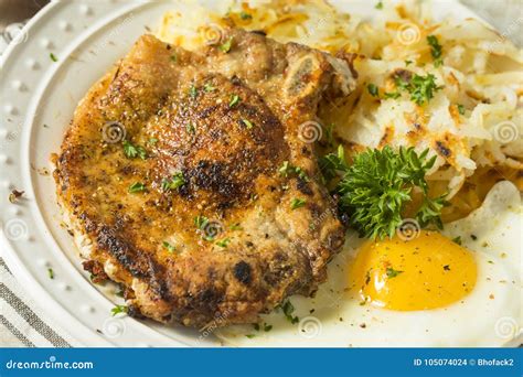 Homemade Fried Breakfast Pork Chops Stock Photo - Image of meat, brunch ...