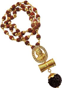rich & famous Shirdi Sai Baba Damru Rudraksha Pendant Gold-plated Brass ...