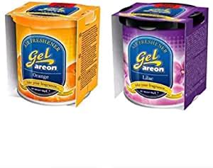 Areon Orange & Lilac Car Freshener Gel (2 X 80 G) : Amazon.in: Car ...