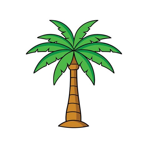 Distinct Queen Palm Tree Outline Art. Cartoon Art Tree Illustration. 57808102 Vector Art at Vecteezy