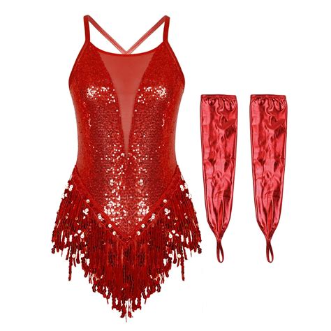 Latin Dance Outfits For Women Fringe Jumpsuit Tassel Bodysuit Cocktail ...