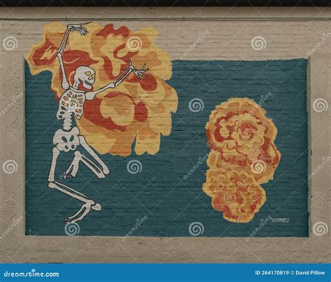 Dia De Los Muertos Mural by Sally Ramirez in an Alley by the Building ...