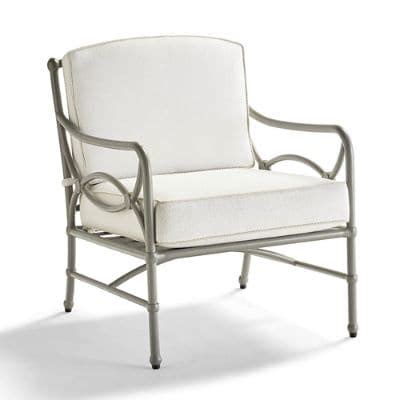 Tourelle Lounge Chair with Cushions in Pebble Gray | Frontgate