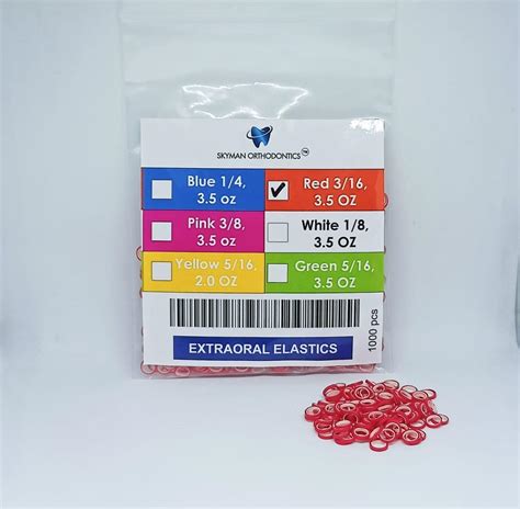Skyman Orthodontics Intraoral Elastics (Red 3/16, 3.5 oz, 1000 Pcs ...