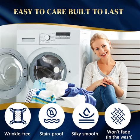 Buy HENGWEITEXT Satin Sheets Queen Size Bed Set, Sheets Set Deep Pocket ...