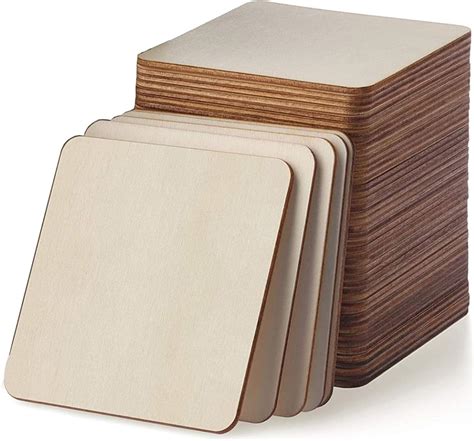 100 Stück 6 * 6cm Holzscheiben Baumscheibe Plättchen Scheiben ...