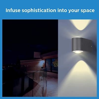 Philips 5W 2-Way Decorative Wall Light | Lucent Outdoor Wall Light for ...