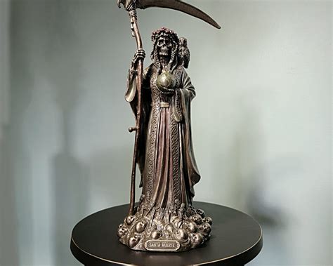 Large Santa Muerte Bronze Statue, Holy Death, Day of the Dead, Altar ...