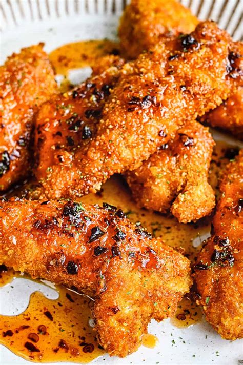 Hot Honey Chicken Tenders in Air Fryer! - Supergolden Bakes