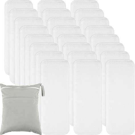 Amazon.com : 24 Pack Cloth Diaper Inserts Reusable Newborn 3 Layer ...