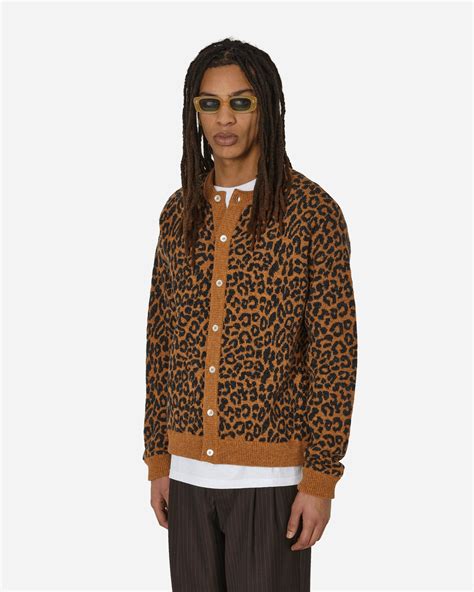 Noah Leopard Cardigan Sweater in Brown for Men | Lyst
