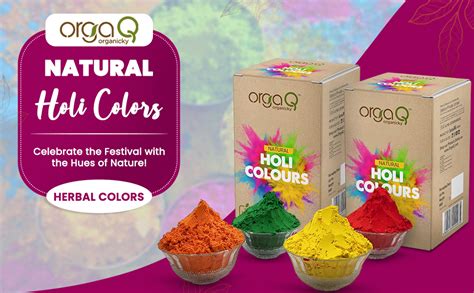OrgaQ Organicky Holi Colours, Herbal Gulal,Non -Toxic Safe for Skin ...