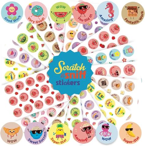 Joyful Artistry Smelly Stickers Scratch and Sniff, 24 Sheets, 12 ...