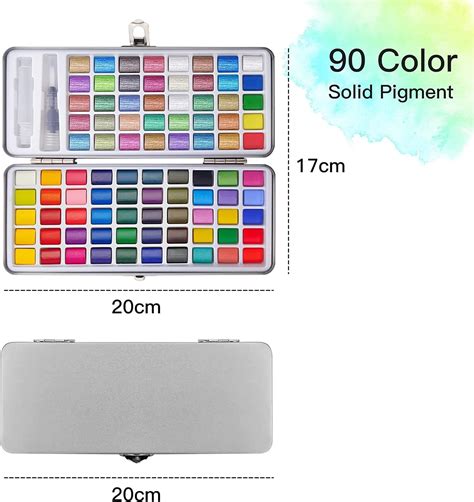 Keep Smiling ﻿90 colors Solid Pigment Watercolor Paints 50 Basic Color ...