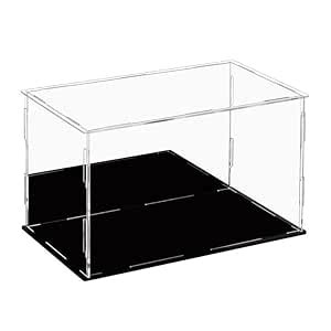 Dezzer Acrylic Display Case with Black Base, Assemble Countertop Clear ...