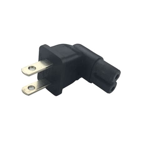 HDvision US 2 Prong Right Angle AC power Plug Adapter IEC C7 receptacle ...