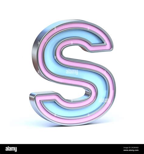 Blue and pink metal font Letter S 3D Stock Photo - Alamy