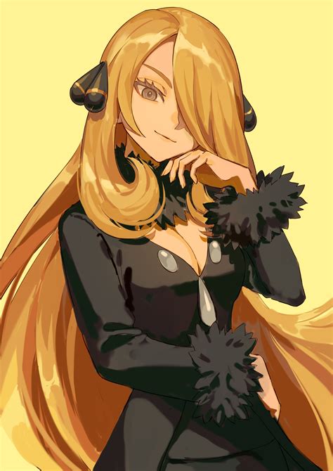 cynthia (pokemon and 1 more) drawn by elemoncake | Danbooru