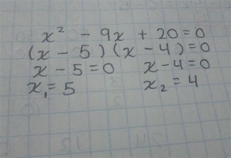 x²- 9x + 20 = 0 Factoriza AYUDAAAA - Brainly.lat