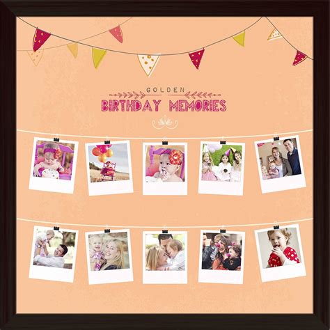ArtzFolio Birthday Memories Photo Collage Dark Brown Wood Frame ...