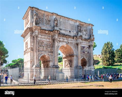 The Arch of Constantine, a triumphal arch dedicated to the emperor ...