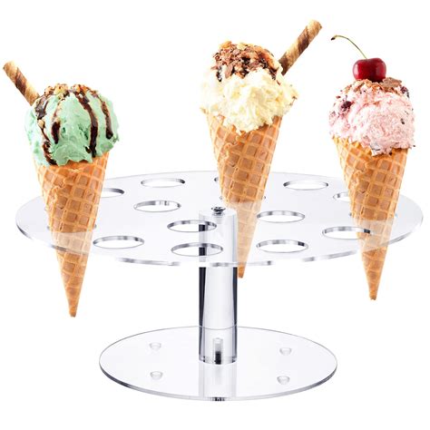 Buy Ice Cream Cone Holder, 16 Hole Clear Acrylic Ice Cream Stand, Sushi ...