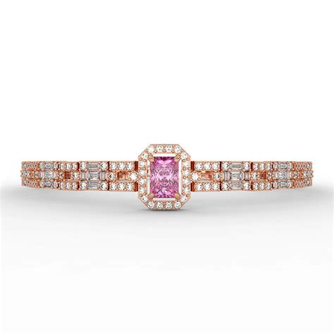 Pink Empress 925 Sterling Silver Bracelet | Silky Silver