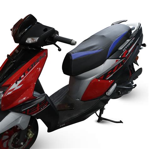 TVS NTORQ Seat Cover Black with Blue -Durable Seat Protection